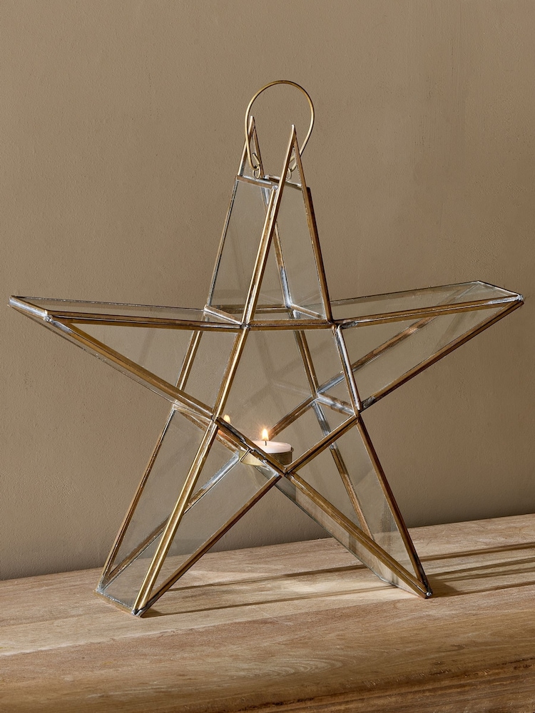 Nkuku Brass Sanwi Standing Christmas Star - Image 1 of 4