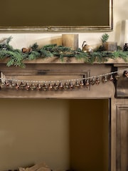 Nkuku Antique Gold and Rust Ekiti Bauble Christmas Garland - Image 3 of 4
