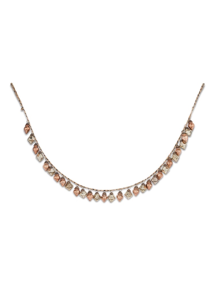 Nkuku Antique Gold and Rust Ekiti Bauble Christmas Garland - Image 4 of 4