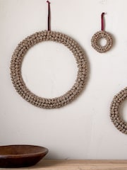 Nkuku Brass Madhi Wire Ball Christmas Wreath - Image 2 of 5