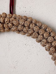 Nkuku Brass Madhi Wire Ball Christmas Wreath - Image 4 of 5