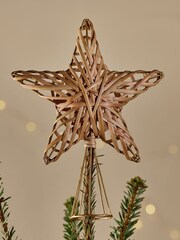 Nkuku Natural Katana Cane Christmas Tree Topper Decoration - Image 1 of 3