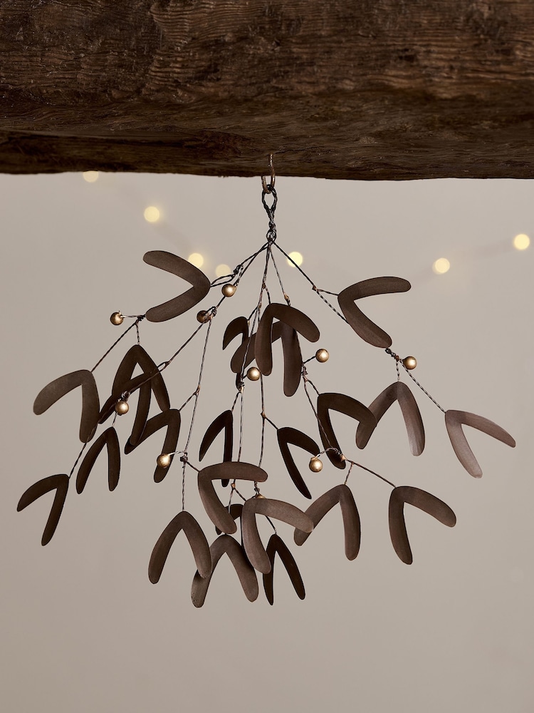 Nkuku Antique Brass Avni Christmas Mistletoe - Image 1 of 4 Nkuku Antique Brass Avni Christmas Mistletoe - Image 1 of 4