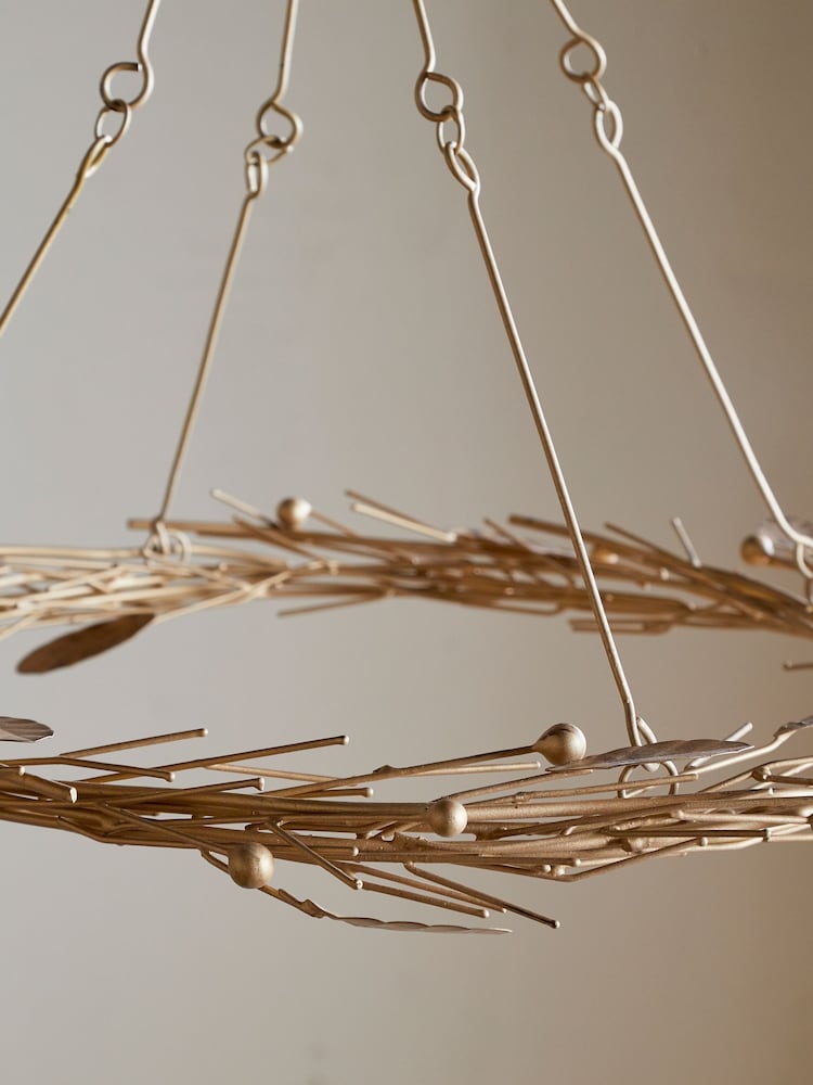 Nkuku Brass Natesa Hanging Christmas Wreath - Image 2 of 4 Nkuku Brass Natesa Hanging Christmas Wreath - Image 2 of 4