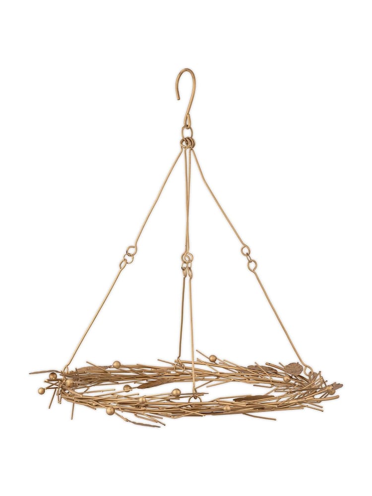 Nkuku Brass Natesa Hanging Christmas Wreath - Image 4 of 4 Nkuku Brass Natesa Hanging Christmas Wreath - Image 4 of 4