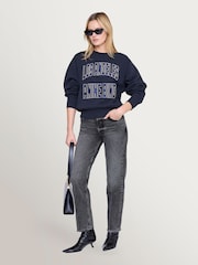 ANINE BING Black Vintage Harry Shrunken LA Sweatshirt - Image 1 of 5