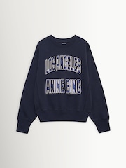 ANINE BING Black Vintage Harry Shrunken LA Sweatshirt - Image 4 of 5