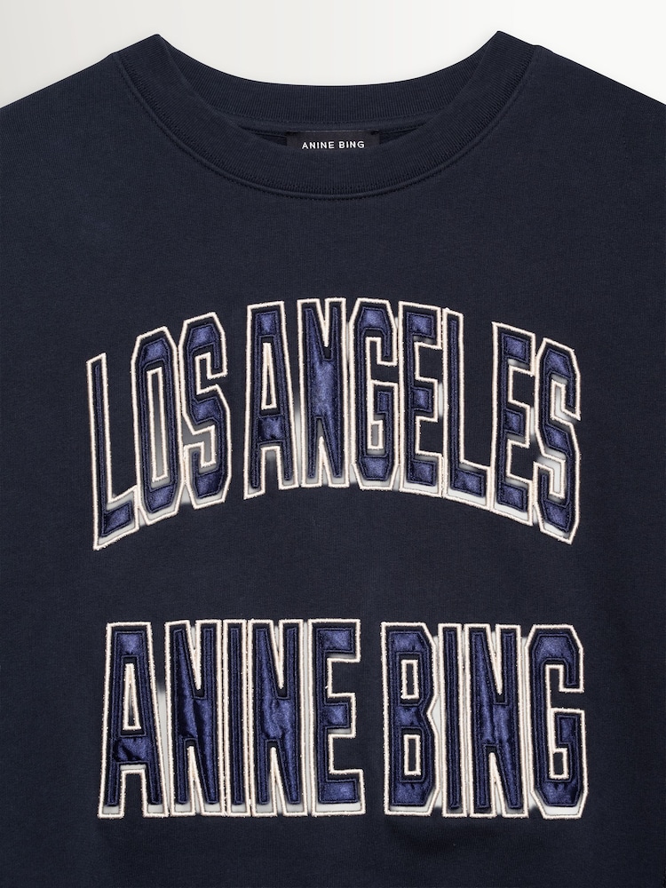 ANINE BING Black Vintage Harry Shrunken LA Sweatshirt - Image 5 of 5