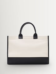 ANINE BING Black Natural Canvas with Medium Lara Tote - Image 3 of 6