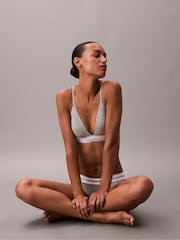 Calvin Klein Grey Mabel Lightly Lined Triangle Bralette - Icon Cotton Modal - Image 4 of 7