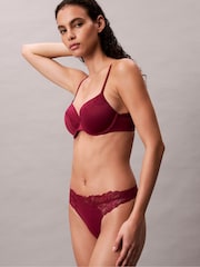 Calvin Klein Red Thongs with Perfectly Fit Lace - Image 5 of 6