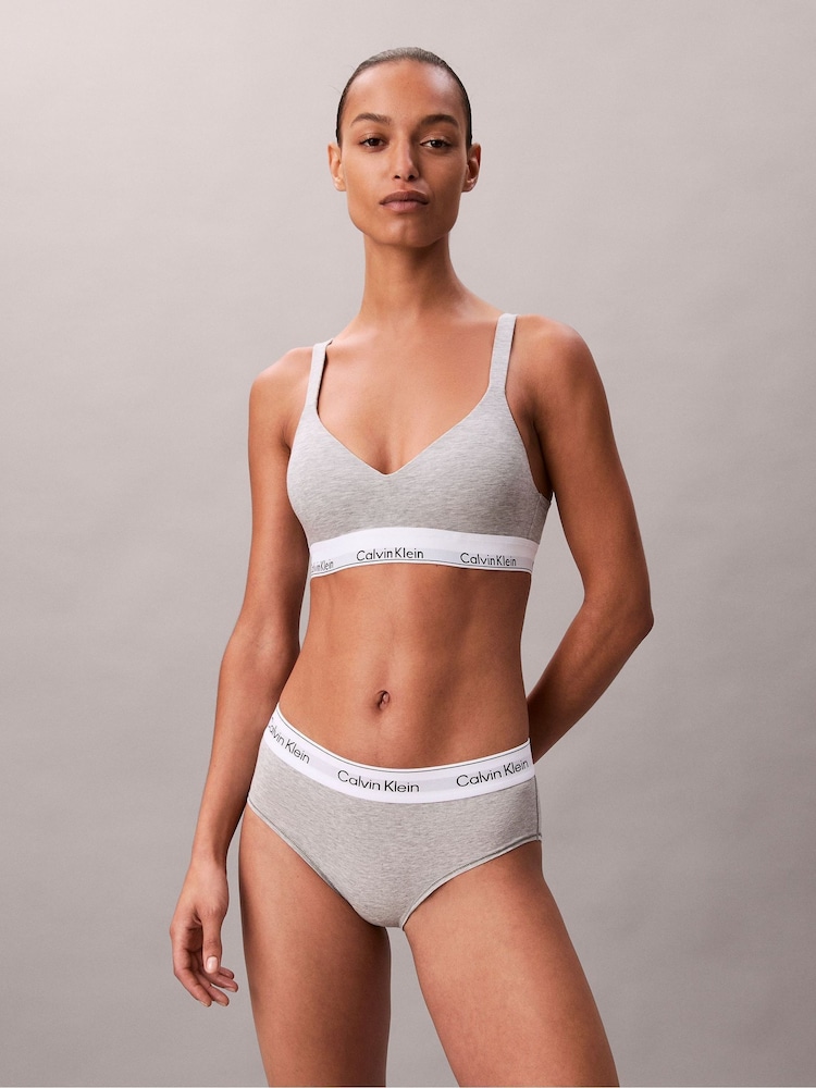 Calvin Klein Grey Lift Bralette - Icon Cotton Modal - Image 1 of 6