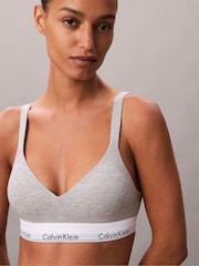 Calvin Klein Grey Lift Bralette - Icon Cotton Modal - Image 5 of 6