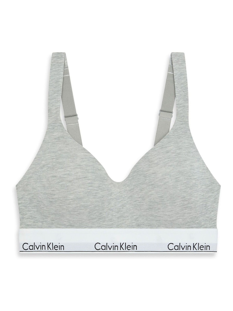Calvin Klein Grey Lift Bralette - Icon Cotton Modal - Image 6 of 6