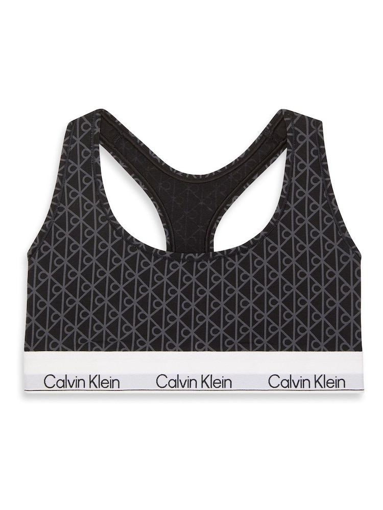 Calvin Klein Grey Icon Cotton Modal Unlined Bralette - Image 6 of 6