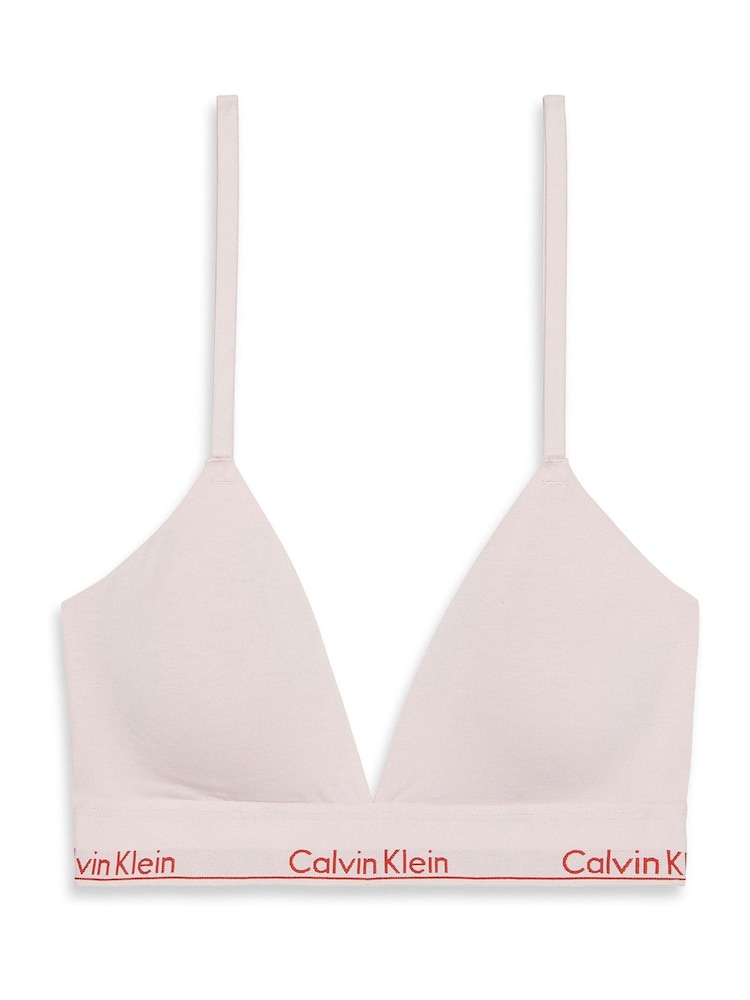 Calvin Klein Pink Lightly Lined Triangle Bralette - Icon Cotton Modal - Image 6 of 6 Calvin Klein Pink Lightly Lined Triangle Bralette - Icon Cotton Modal - Image 6 of 6