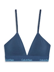 Calvin Klein Blue Lightly Lined Triangle Bralette Icon Cotton Modal - Image 1 of 1