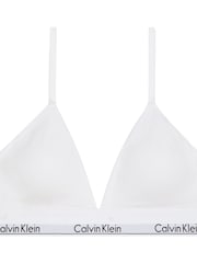 Calvin Klein White Lightly Lined Triangle Bralette - Icon Cotton Modal - Image 7 of 8