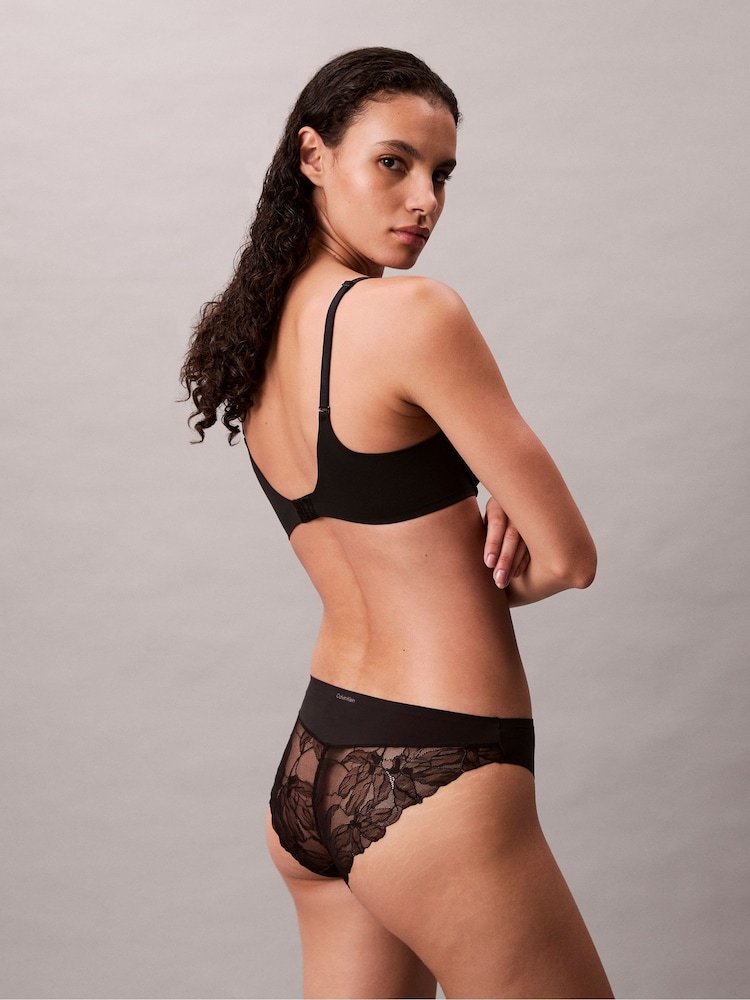 Calvin Klein Black Bikini Briefs with Perfectly Fit Lace - Image 2 of 5 Calvin Klein Black Bikini Briefs with Perfectly Fit Lace - Image 2 of 5