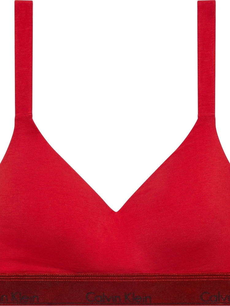 Calvin Klein Red Valentine Icon Cotton Modal Lift Bralette - Image 6 of 6