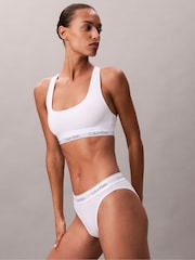 Calvin Klein White Unlined Bralette - Icon Cotton Modal - Image 5 of 6