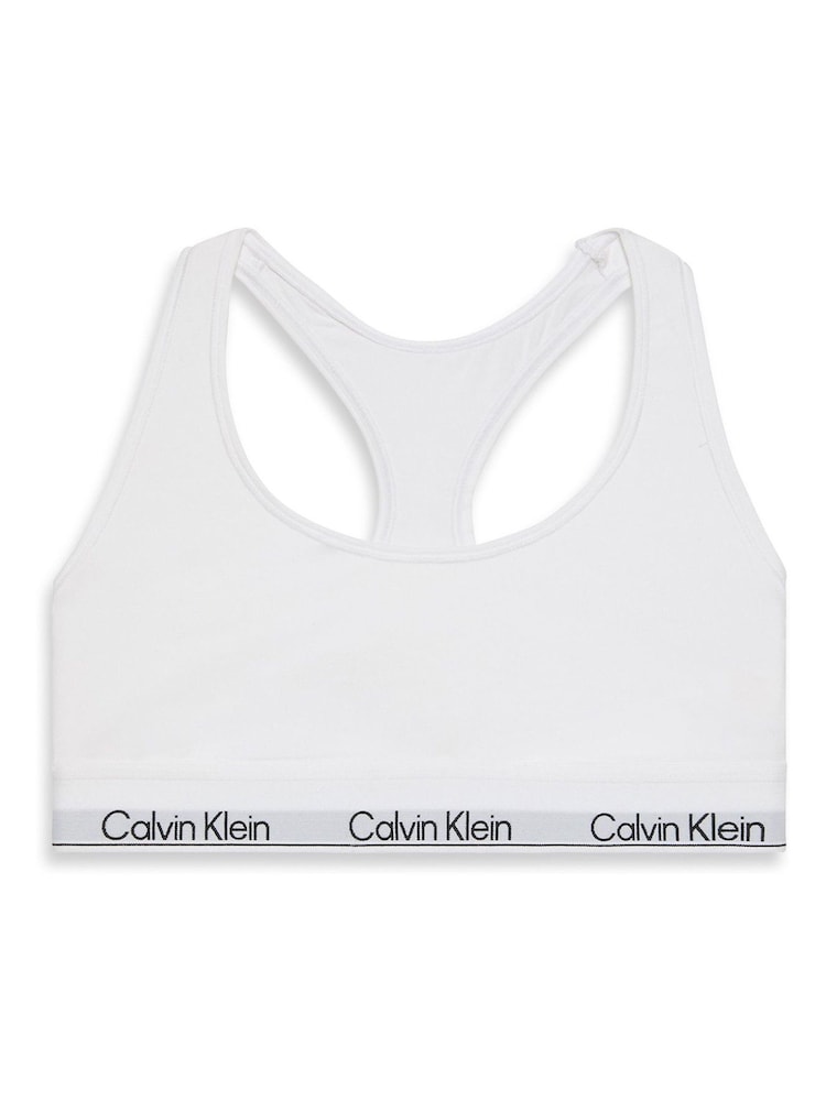 Calvin Klein White Unlined Bralette - Icon Cotton Modal - Image 6 of 6 Calvin Klein White Unlined Bralette - Icon Cotton Modal - Image 6 of 6