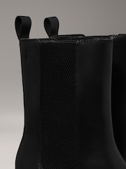 Calvin Klein Black Leather Chunky Heeled Chelsea Boots - Image 6 of 7
