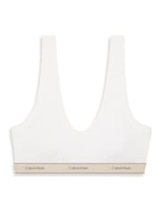 Calvin Klein White Lightly Lined Triangle Bralette Heritage Cotton Stretch - Image 1 of 1