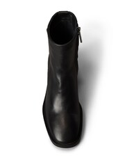 Calvin Klein Black Leather Square Toe Zip Ankle Boots - Image 4 of 6