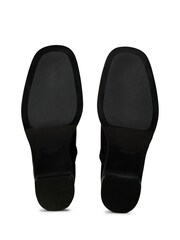 Calvin Klein Black Leather Square Toe Zip Ankle Boots - Image 5 of 6