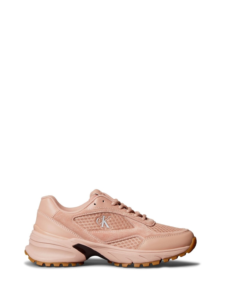Calvin Klein Pink Leather and Breathable Mesh Trainers - Image 1 of 6