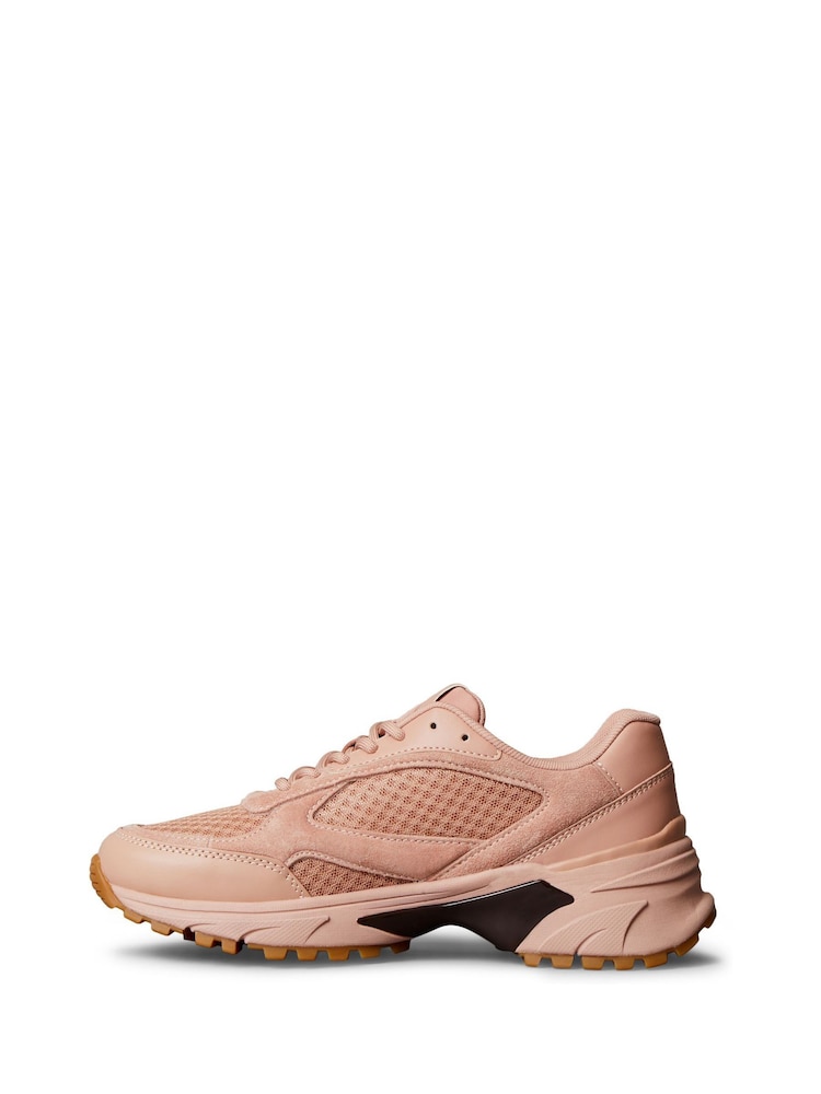 Calvin Klein Pink Leather and Breathable Mesh Trainers - Image 2 of 6 Calvin Klein Pink Leather and Breathable Mesh Trainers - Image 2 of 6