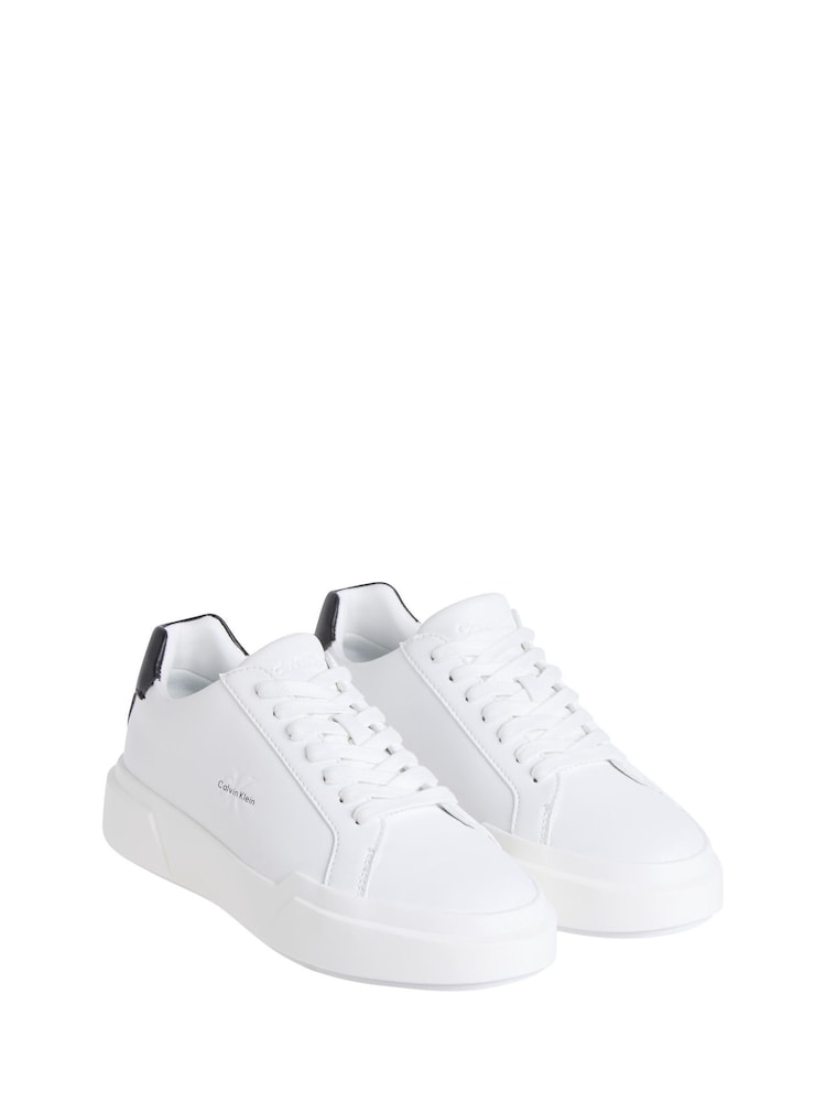 Calvin Klein White Leather Durable Traction NYC Trainers - Image 1 of 4