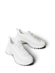 Calvin Klein White Suede and Emblem Logo Nylon Trainers - Image 3 of 6