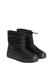 Calvin Klein Black Warm Sherpa Platform Snow Boots - Image 2 of 4