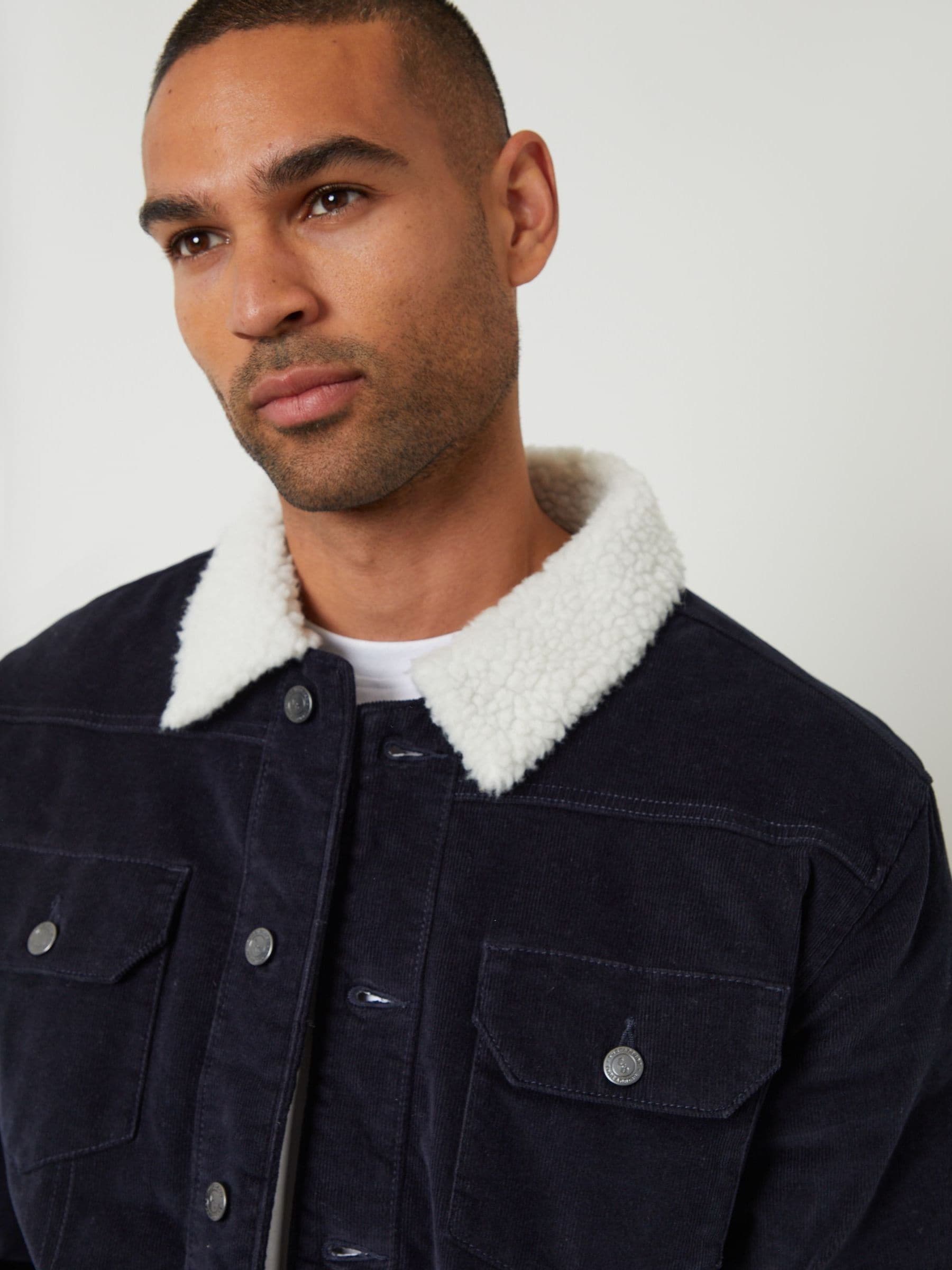 Buy Threadbare Blue Borg Lined Corduroy Jacket from Next USA