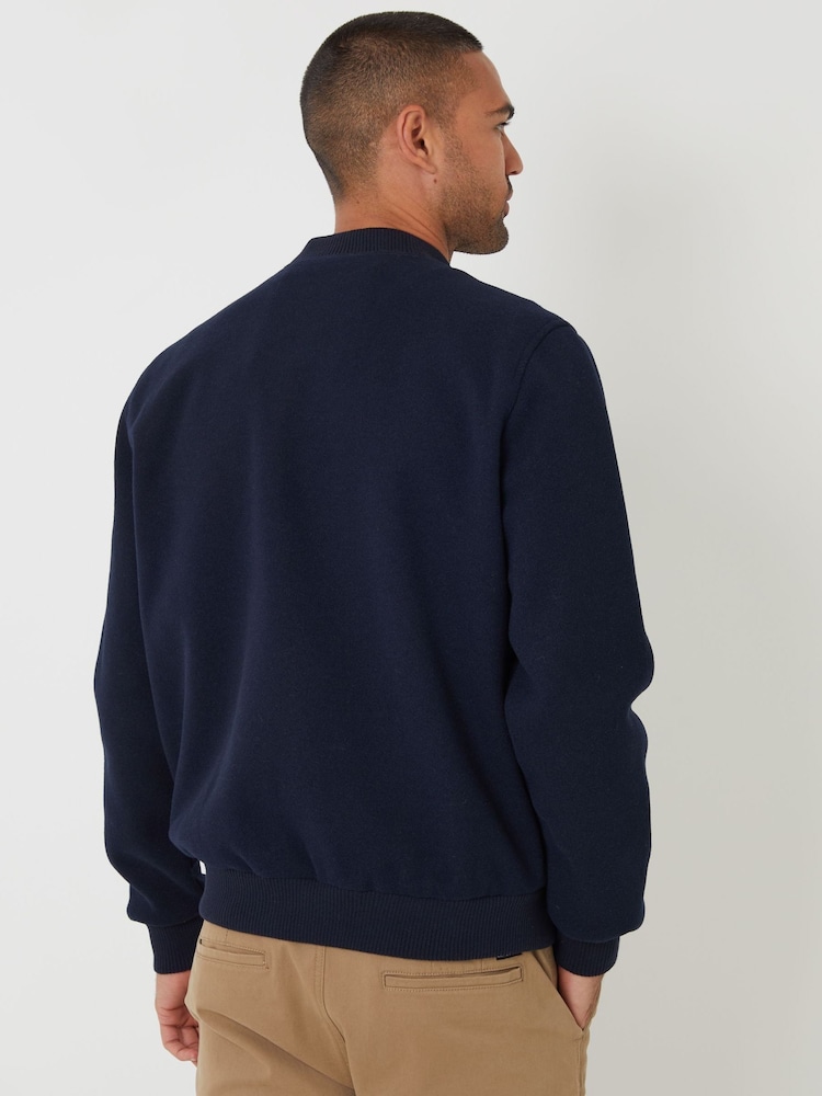Threadbare Blue Brushed Bomber Jacket - Image 2 of 4
