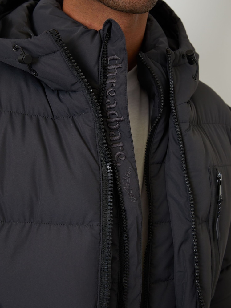 Threadbare Grey Showerproof Double Layer Puffer Jacket - Image 5 of 5 Threadbare Grey Showerproof Double Layer Puffer Jacket - Image 5 of 5