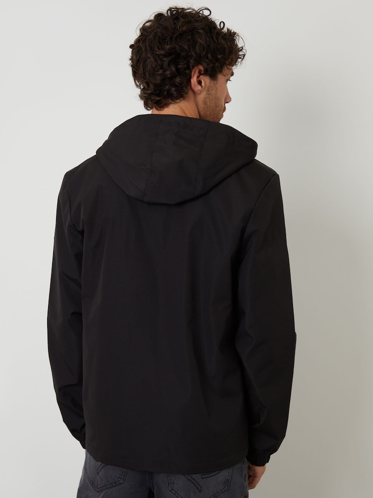 Threadbare Black Showerproof Hooded Microfleece Lined Jacket - Image 2 of 4 Threadbare Black Showerproof Hooded Microfleece Lined Jacket - Image 2 of 4