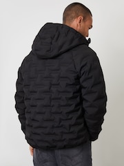 Threadbare Black Hooded Quilted Jacket - Image 2 of 4