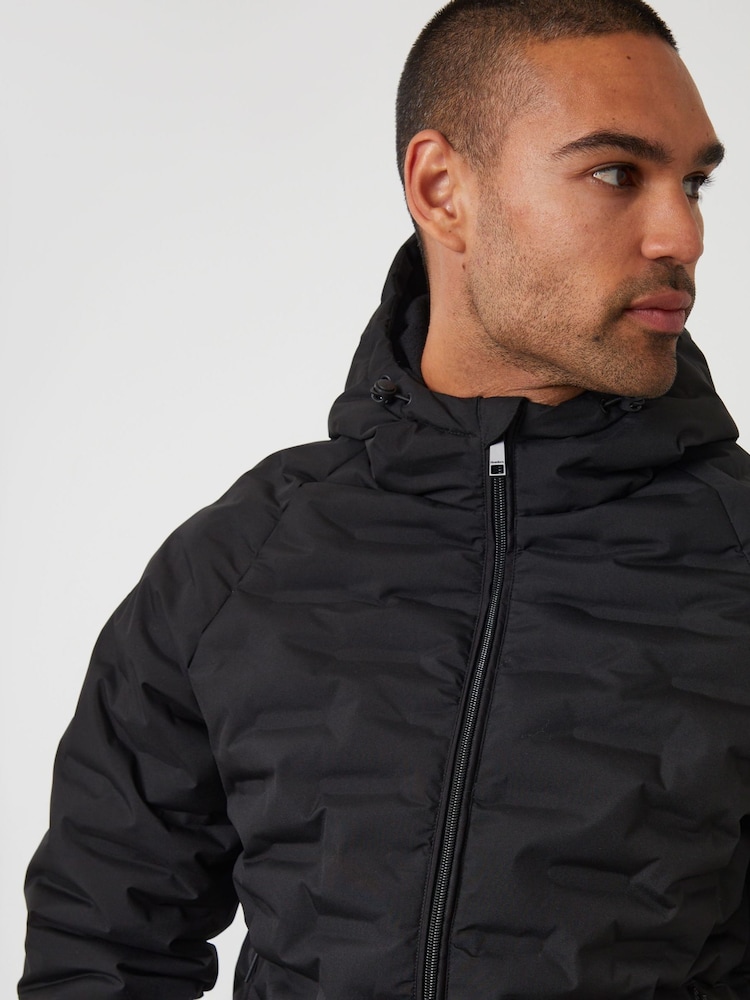 Threadbare Black Hooded Quilted Jacket - Image 4 of 4 Threadbare Black Hooded Quilted Jacket - Image 4 of 4