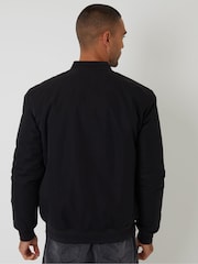 Threadbare Black Padded Bomber Jacket - Image 2 of 4