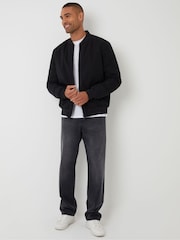 Threadbare Black Padded Bomber Jacket - Image 3 of 4