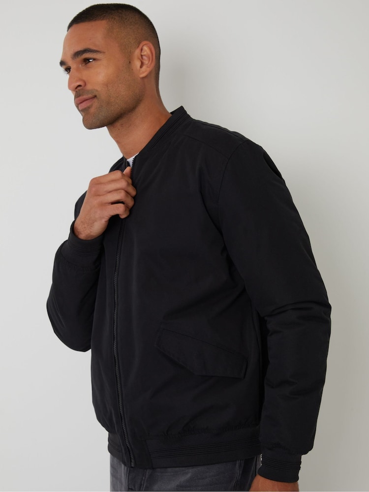Threadbare Black Padded Bomber Jacket - Image 4 of 4