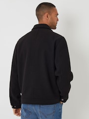 Threadbare Black Brushed Collared Lightweight Utility Jacket - Image 2 of 4