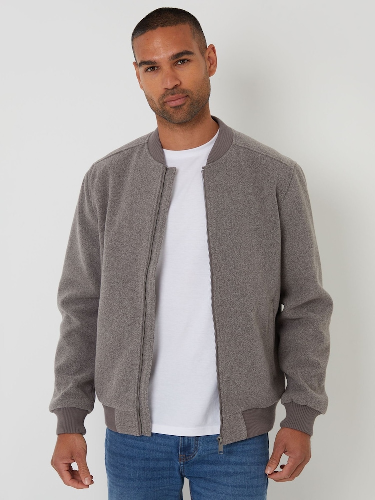 Threadbare Brown Brushed Bomber Jacket - Image 1 of 4