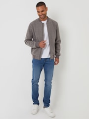Threadbare Brown Brushed Bomber Jacket - Image 3 of 4