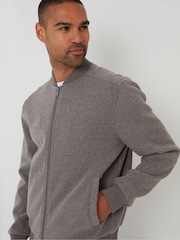 Threadbare Brown Faux Wool Brushed Bomber Jacket - Image 5 of 5