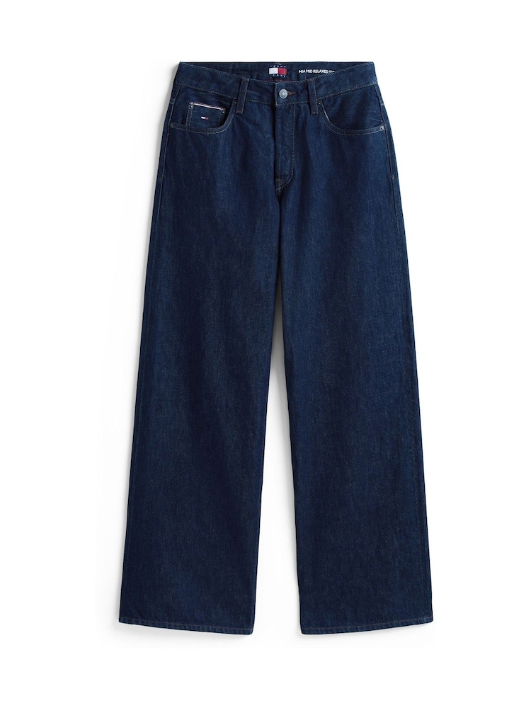 Tommy Jeans Blue Mia Mid Rise Relaxed Straight Jeans - Image 5 of 5 Tommy Jeans Blue Mia Mid Rise Relaxed Straight Jeans - Image 5 of 5