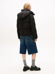 Tommy Jeans Black Down Hooded Alaska Puffer Jacket - Image 3 of 5